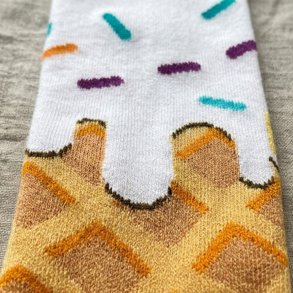 Ice Cream Waffle Pattern Socks - Image 5