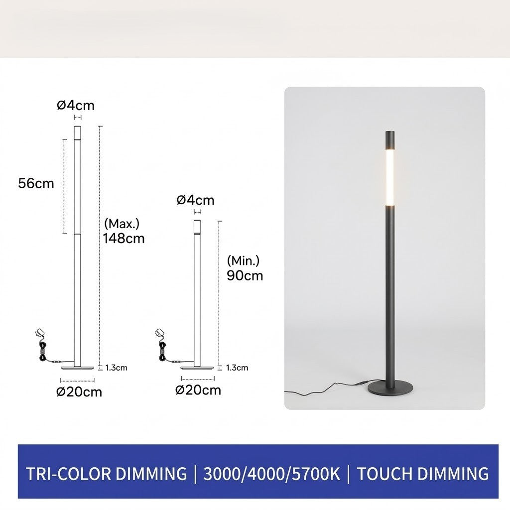 Lumi Minimal LED Slide-Open Floor Lamp - Image 2