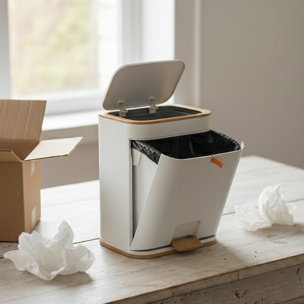Easy-Clean Elegant Bathroom Trash Can - Image 0