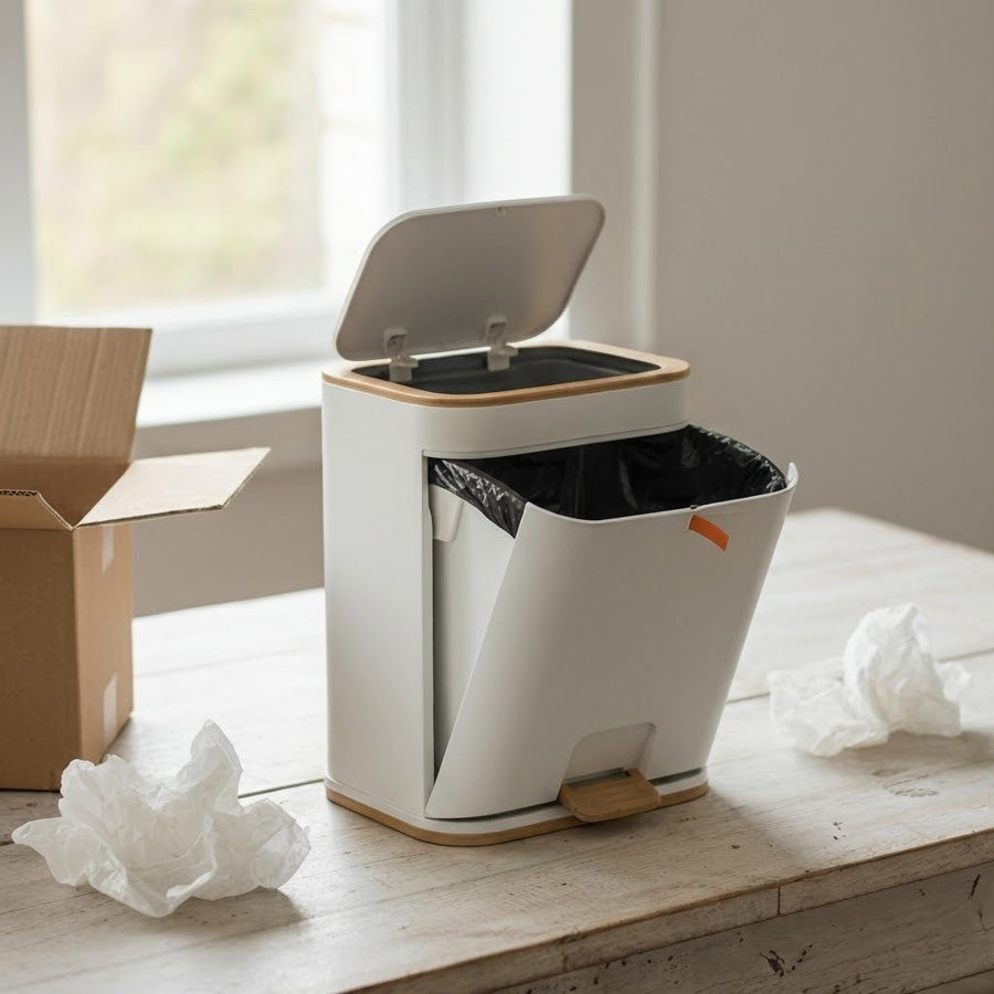 Easy-Clean Elegant Bathroom Trash Can - Image 0