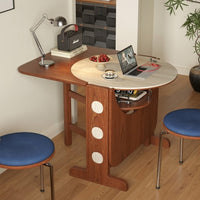 Vintage Style Folding Wooden Dining Table - Image 1