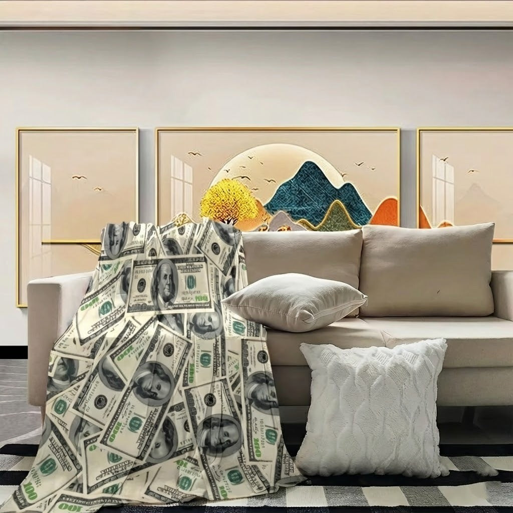 Funny Money Money Soft Sofa Blanket - Image 2
