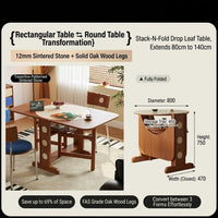 Vintage Style Folding Wooden Dining Table - Image 8