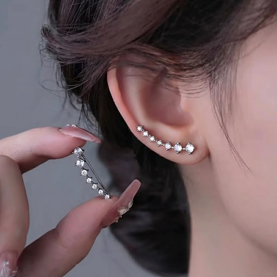 Korean Shiny Zircon Crystal Earrings - Image 8