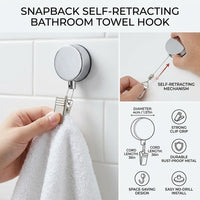 SnapBack Self-Retracting Bathroom Towel Hook - Image 4