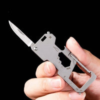 Tactical Steel EDC Folding Keychain Multi-Tool - Image 1
