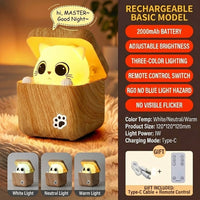 Cute Peekaboo Cat Wooden Night Light Lamp - Image 6