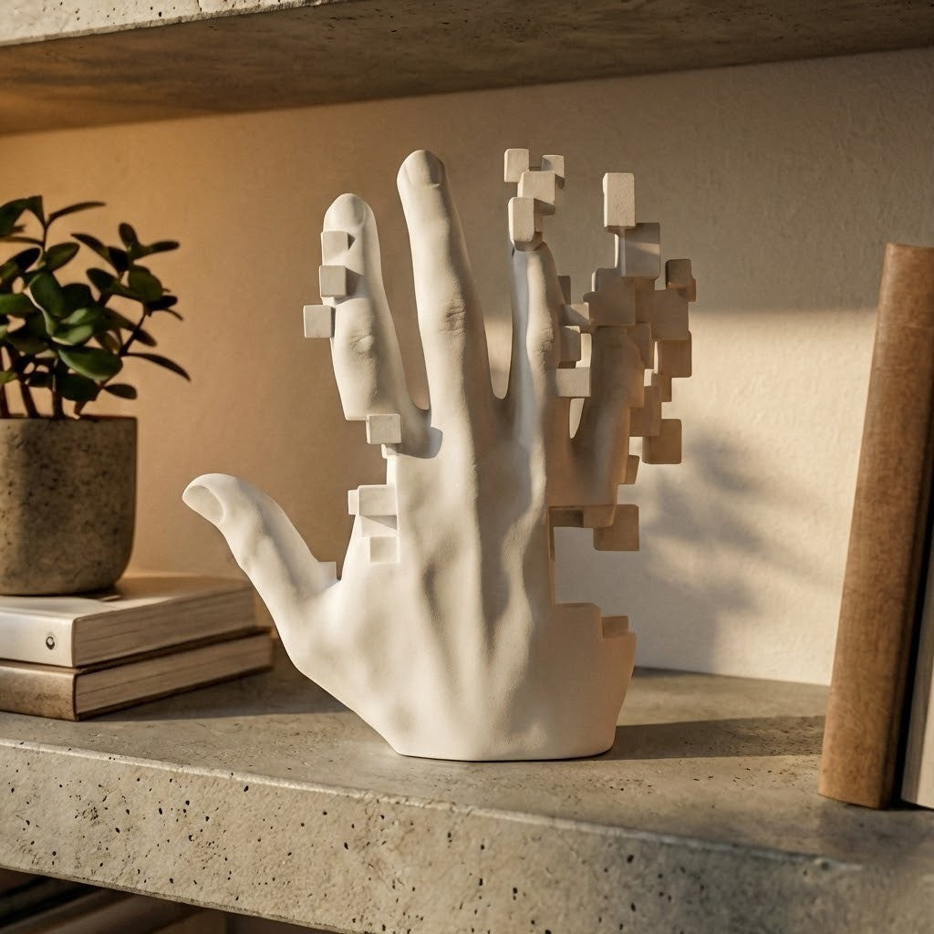 Pixel Palm Mosaic Sci-Fi Desk Decor - Image 1