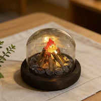 Mini Bonfire Flame Glass Dome Night Lamp - Image 0