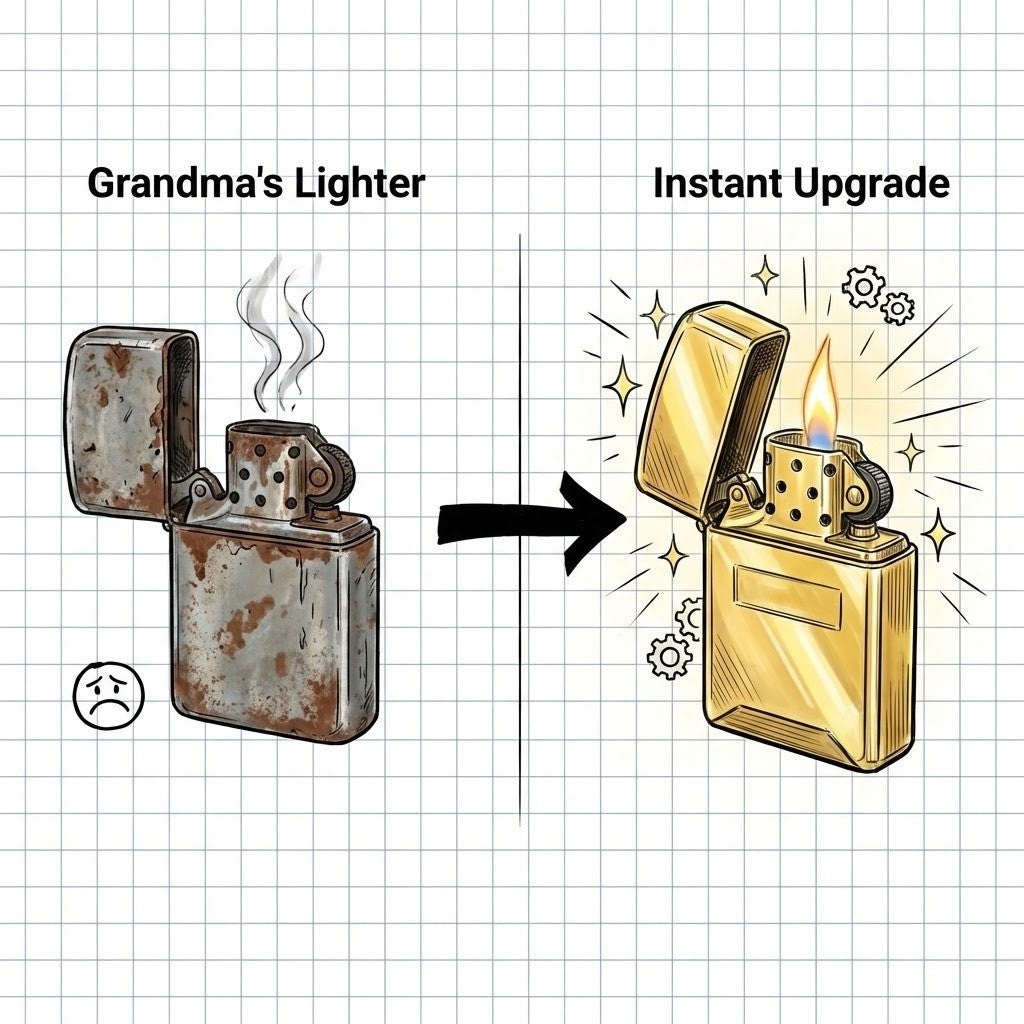 Iron Flick Retro Wheel Oil Lighter - Image 7