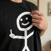 Angry Stick Figure Middle Finger T-Shirt - Image 9