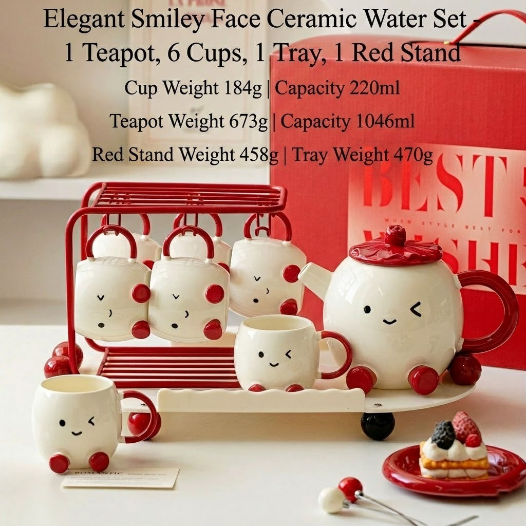 Blushing Face Cute Ceramic Tea Set Gift Box - Image 7