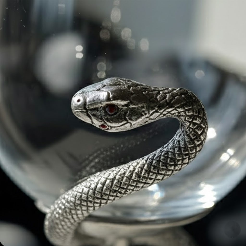 Black Snake Sculpted Wine Glass - Image 1