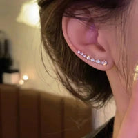 Korean Shiny Zircon Crystal Earrings - Image 3
