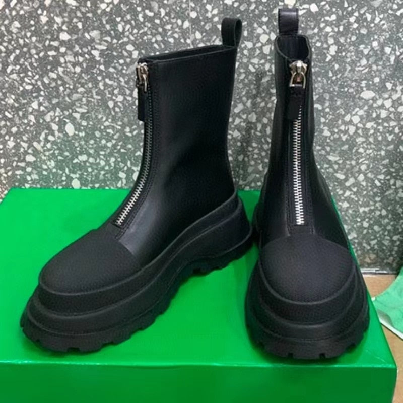 City Time Zipper Round Mid-Calf Women Boots - Image 2