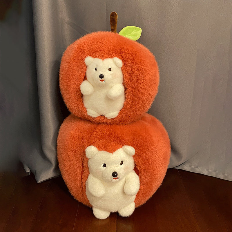 Adorable Puffy Hedgehog Apple Plushie