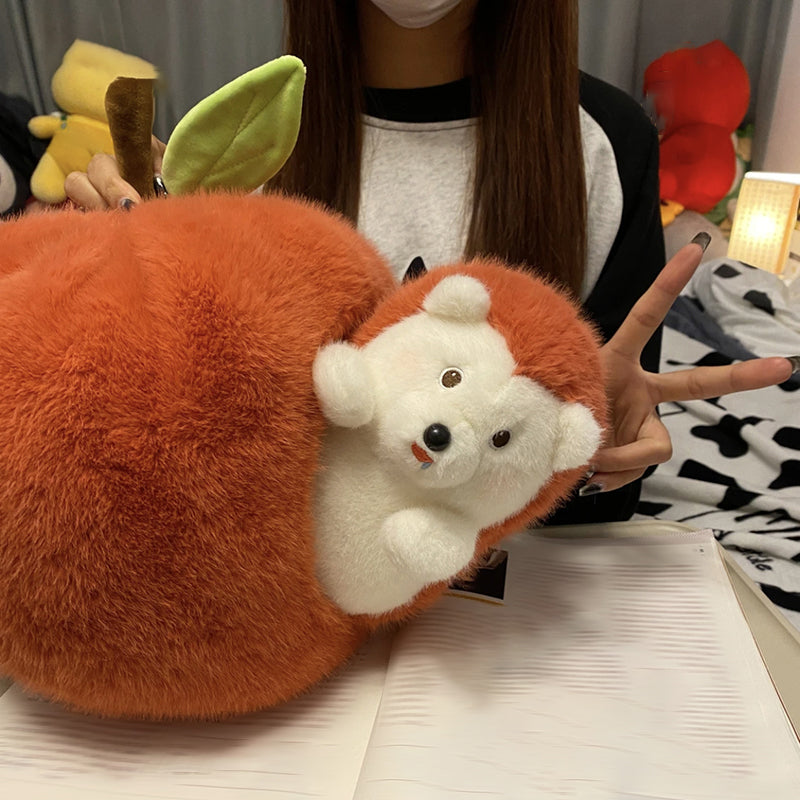 Adorable Puffy Hedgehog Apple Plushie