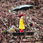 Artistic Raincoat Girl Bird Feeder