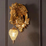 Artistic Horse Design Gold Wall Lamp