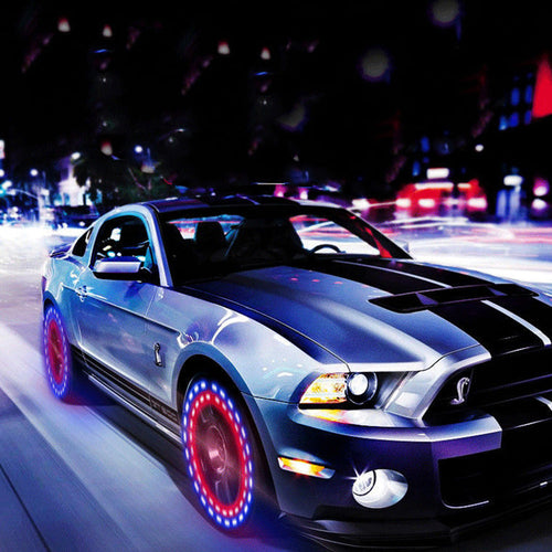 Auto-Illuminating Solar RGB LED Car Tire Light - Image 0