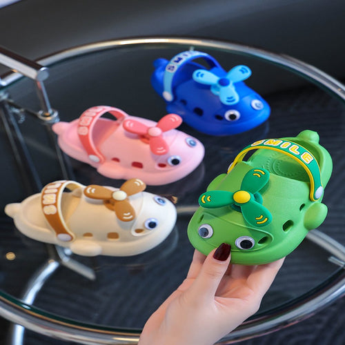 Cartoon Airplane Outdoor Summer Kids Slippers - Image 0