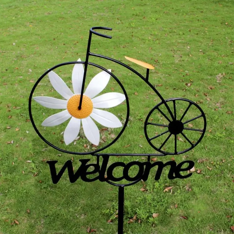 Charming Bicycle Welcome Windmill