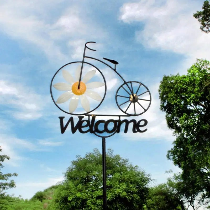 Charming Bicycle Welcome Windmill - Image 3