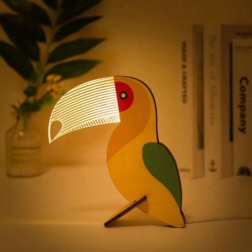 Charming Wooden Animals LED Bedside Lamps - Image 0