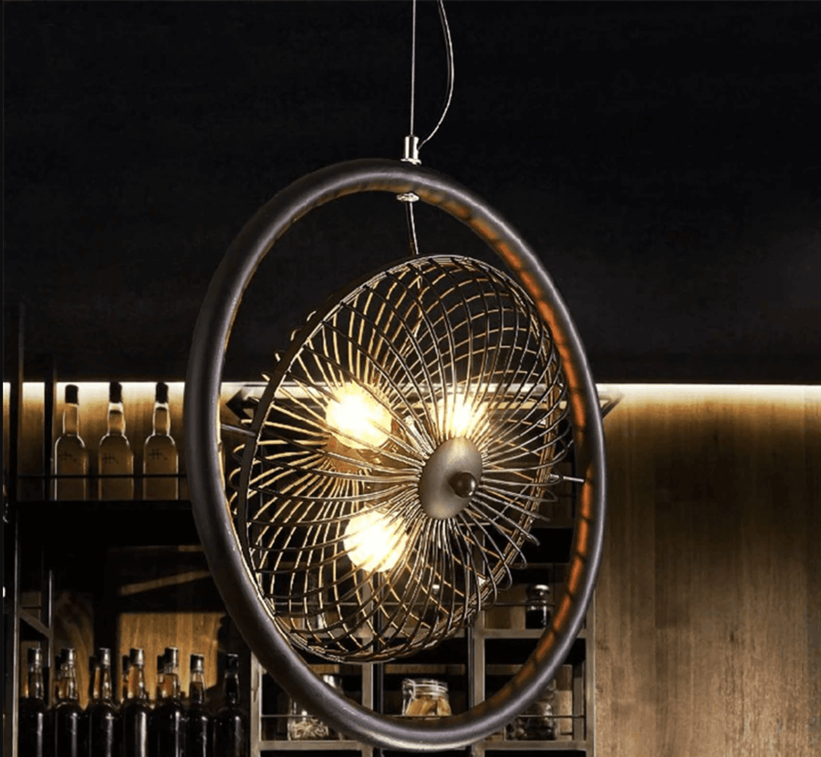 Vintage Iron Retro Fan Ceiling Droplight Chandelier Lamp - Image 9