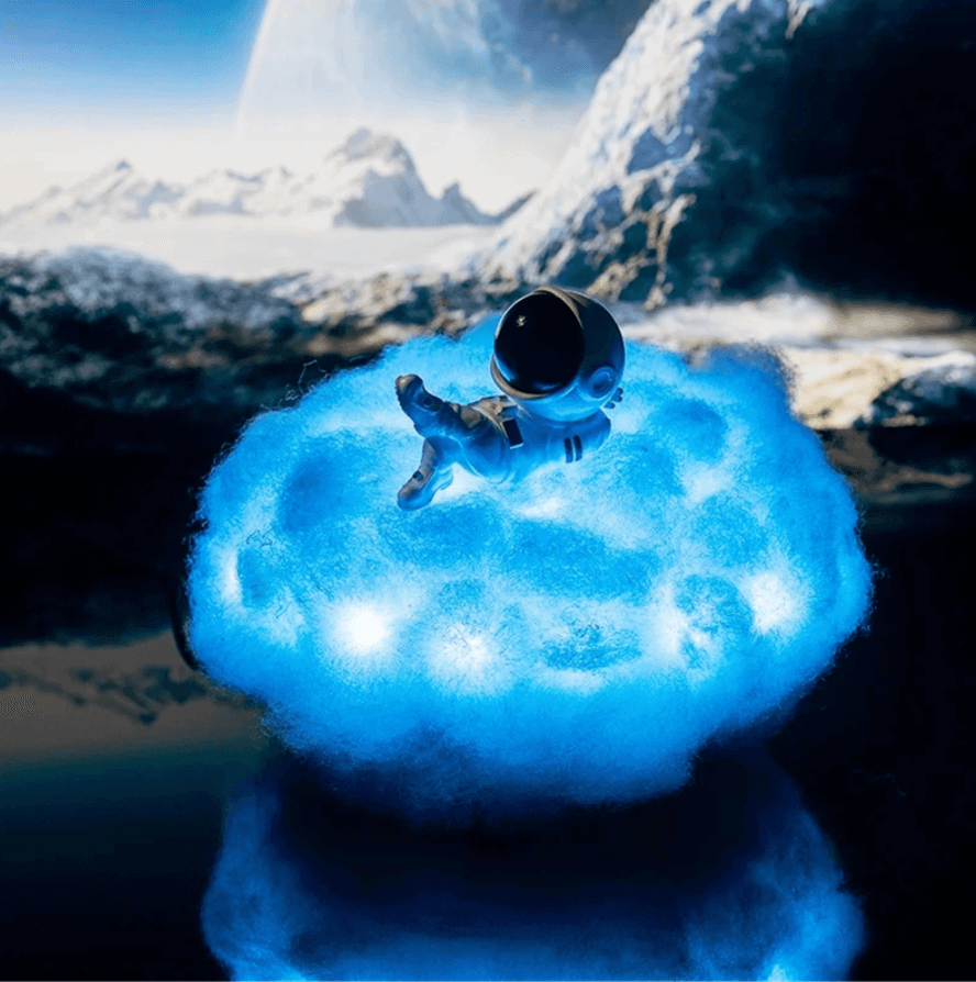 Cute LED Colorful Clouds Astronaut Lamp With Rainbow Effect - Image 4
