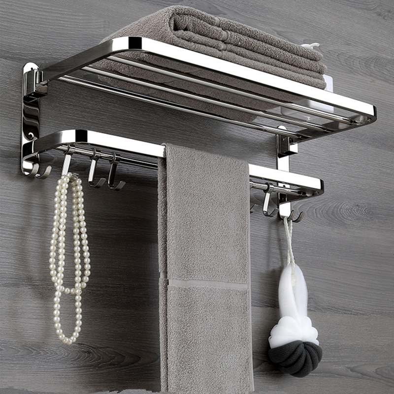 Compact Movable Stainless Foldable Bathroom Rack