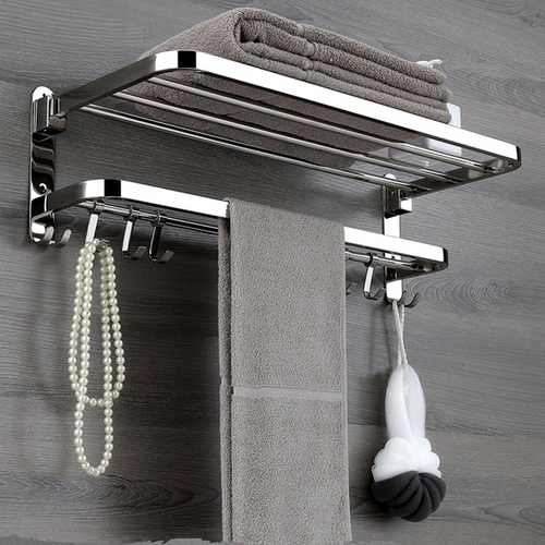 Compact Movable Stainless Foldable Bathroom Rack - Image 0