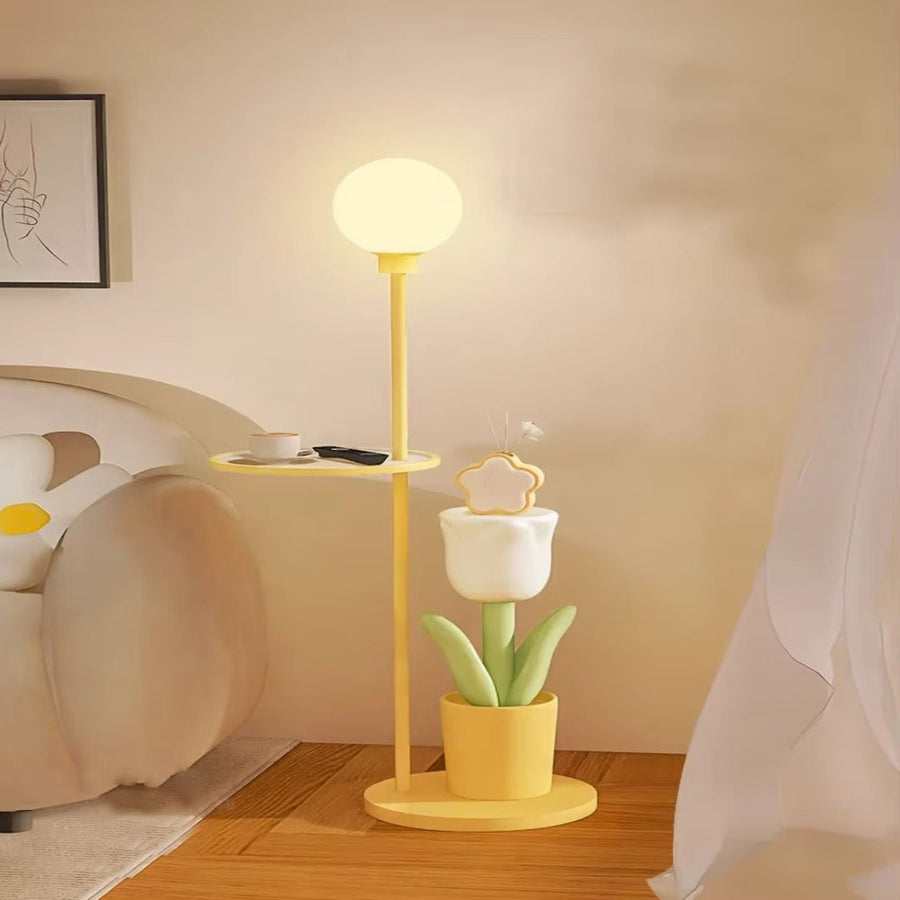 Tulip Blossom Flower Integrated Nightstand Floor Lamp - Image 4
