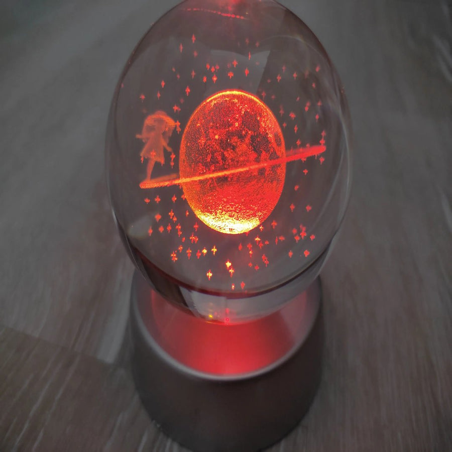 Dreamy Galaxy 3D Planets Lighted Glass Sphere - Image 2