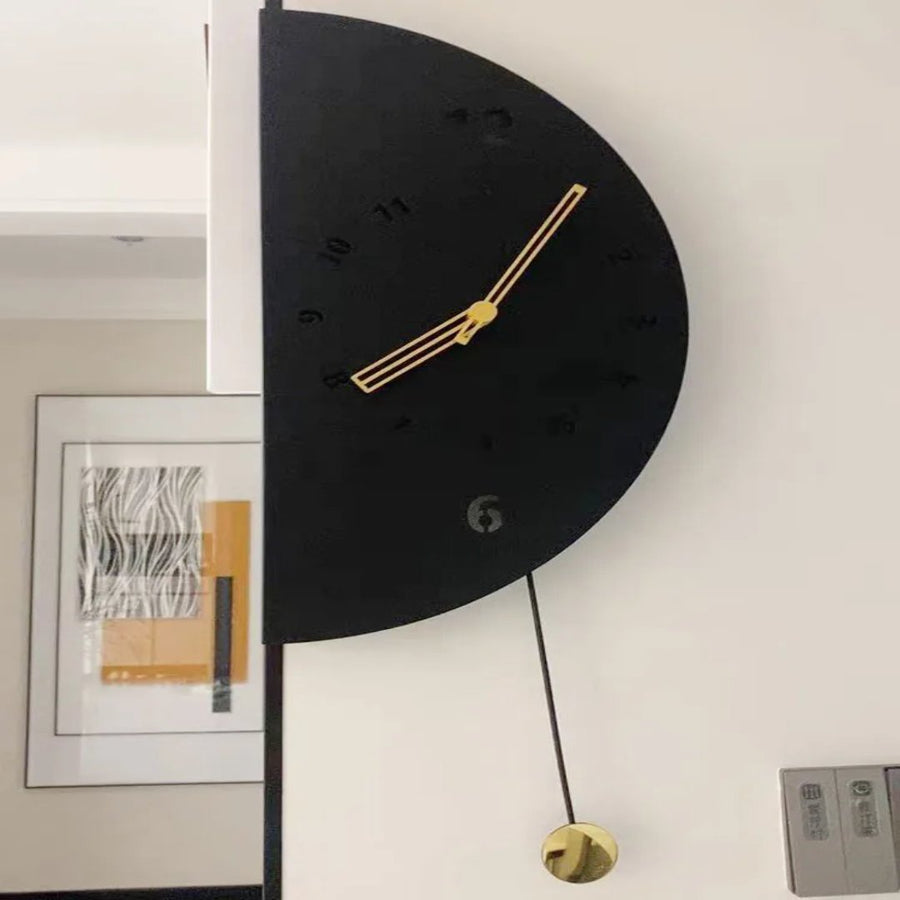 Geometric Half-Moon Dual Wall Clock - Image 5