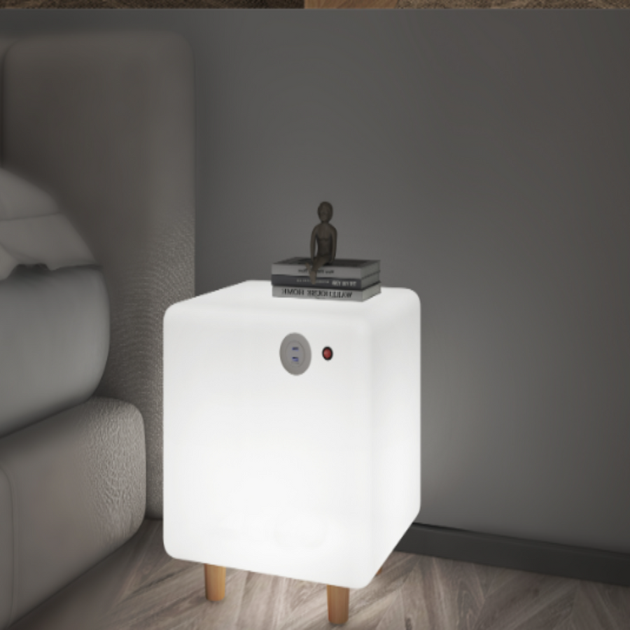 Nordic Glow Modern Voice-Activated Nightstand - Image 0