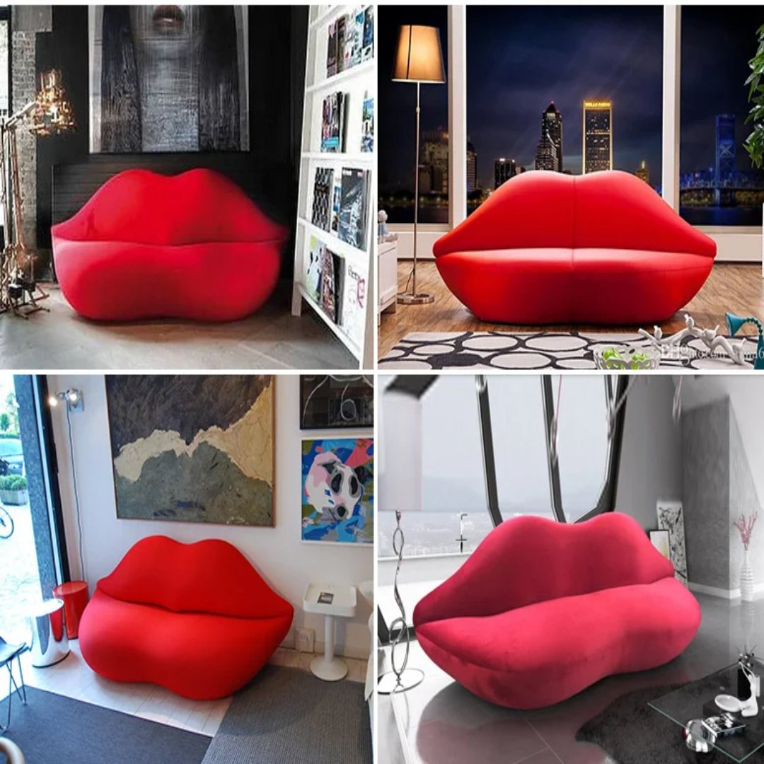 Sexy Red Lip Double Seat Sofa