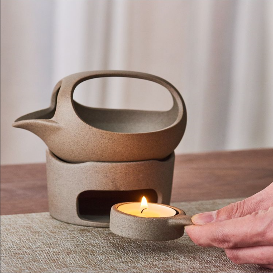 Japanese Style Simple Candle Tea Warmer Pot