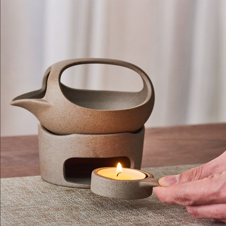 Japanese Style Simple Candle Tea Warmer Pot - Image 10