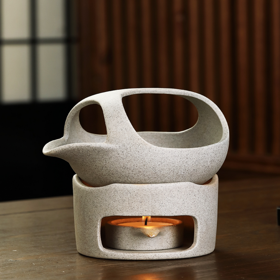 Japanese Style Simple Candle Tea Warmer Pot - Image 6