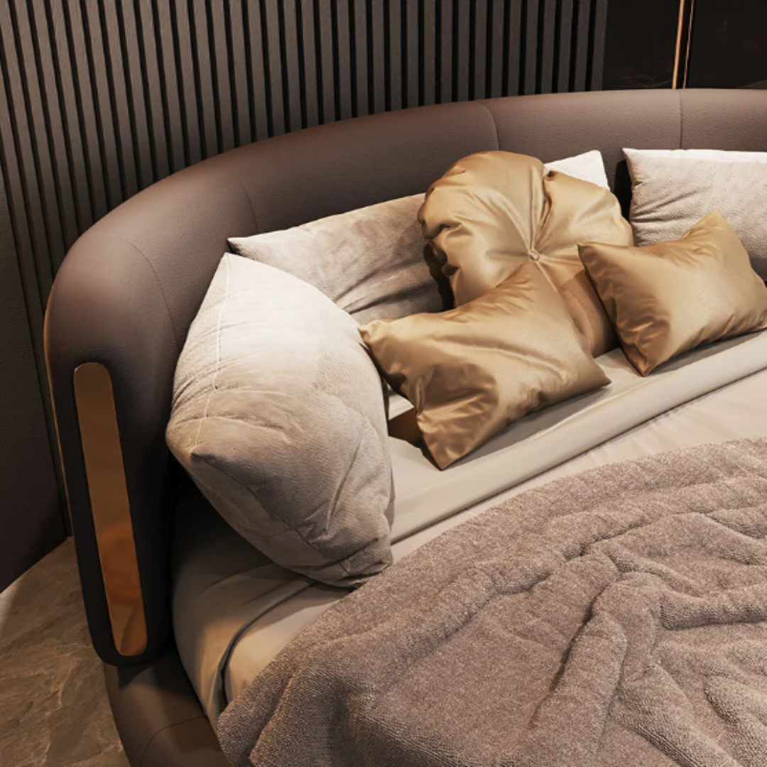 Florentine Italian Leather Minimalist Luxury Bed