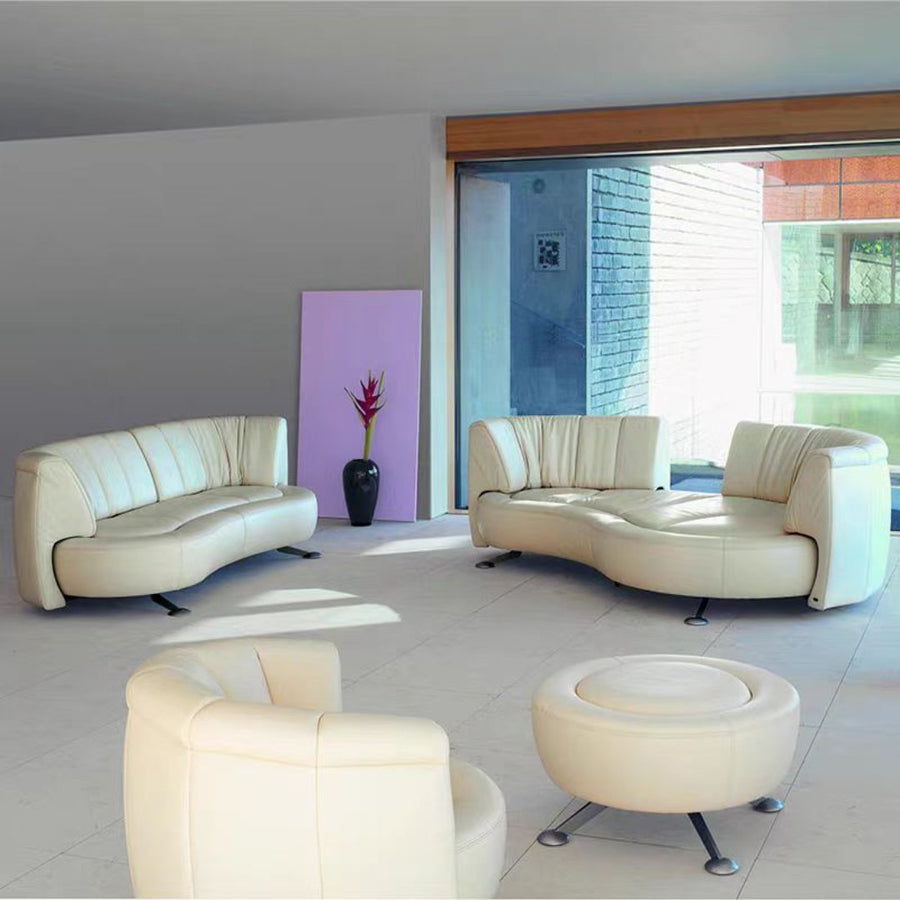 Contemporary Wave Premium Leather Italian Adjustable Sofa - Image 3