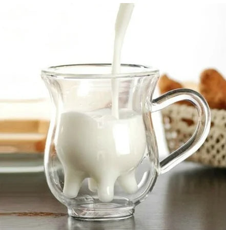 Cow Double Layer Glass Mug - Image 4