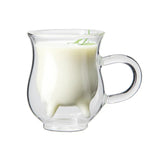 Cow Double Layer Glass Mug