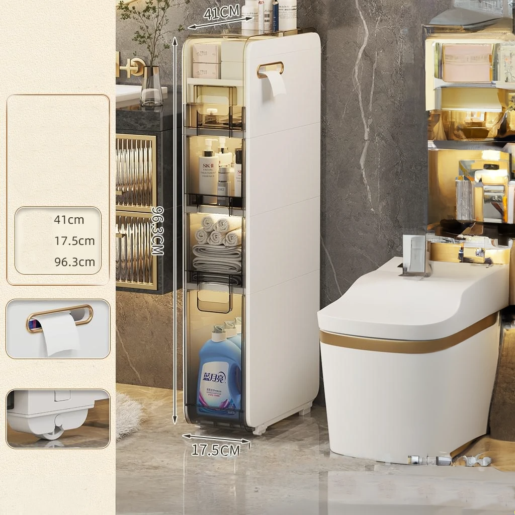 Multilayer Ultra Narrow Bathroom Storage Cabinet