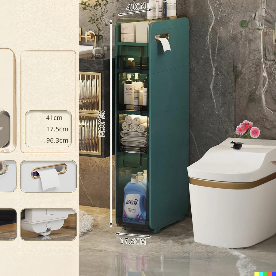 Multilayer Ultra Narrow Bathroom Storage Cabinet - Image 4