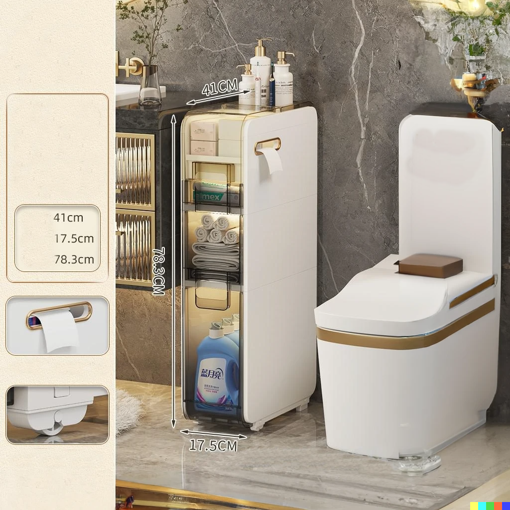 Multilayer Ultra Narrow Bathroom Storage Cabinet