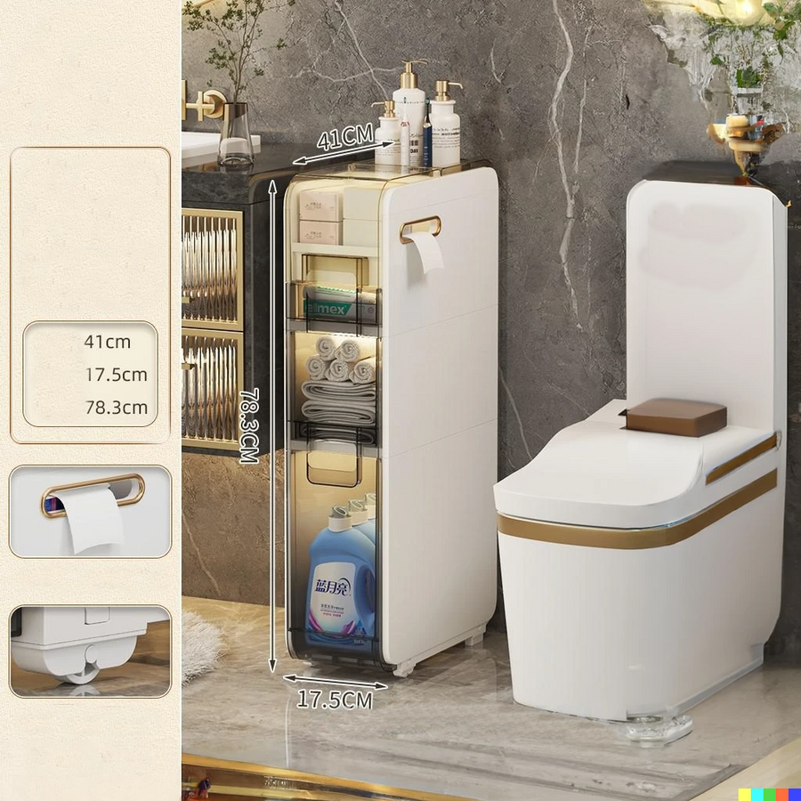 Multilayer Ultra Narrow Bathroom Storage Cabinet - Image 6