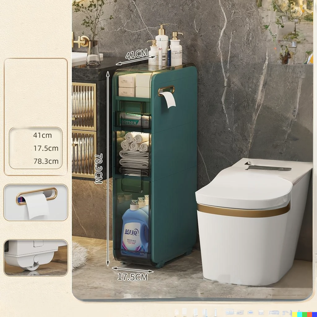 Multilayer Ultra Narrow Bathroom Storage Cabinet