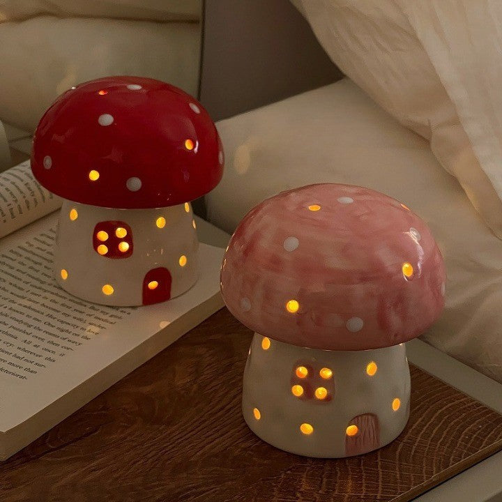 Dreamy Mushroom Shape Ceramic Bedside Lamp - Image 3